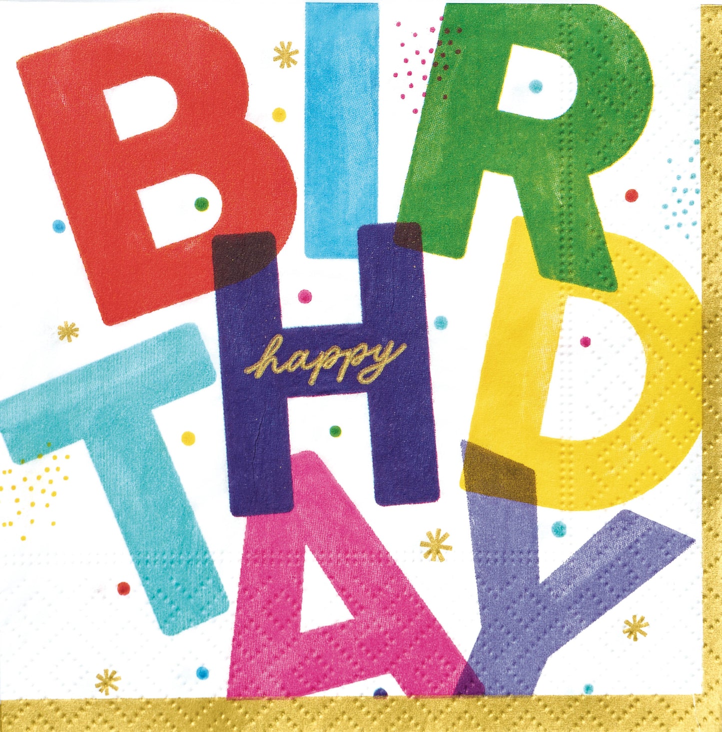 Birthday Block Beverage Napkin