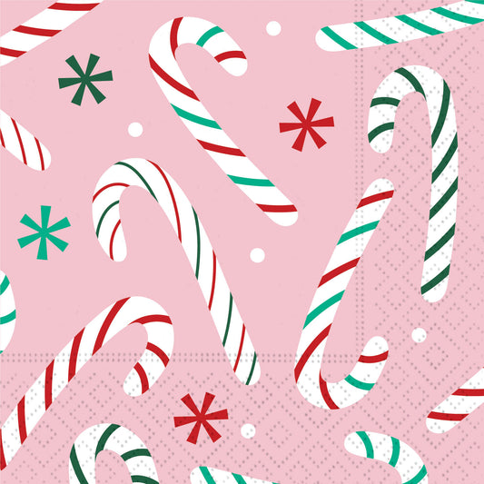 Pink Peppermint Beverage Napkin