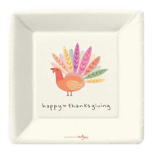 Colorful Thanksgiving Turkey Dessert Plates