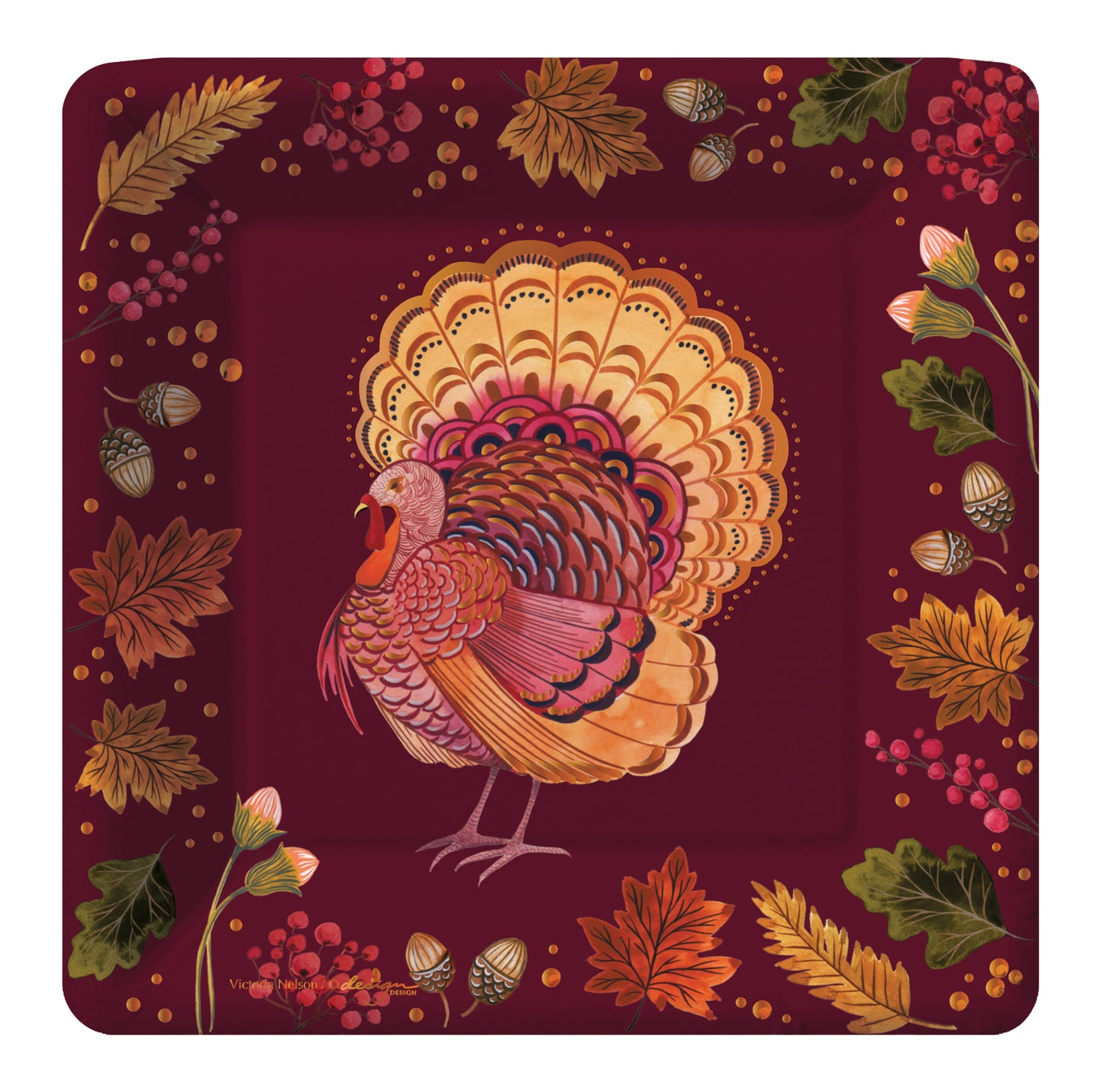 Sumptuous Harvest-Turkey Paper Dinner Plate