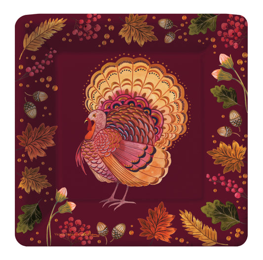 Sumptuous Harvest-Turkey Paper Dinner Plate