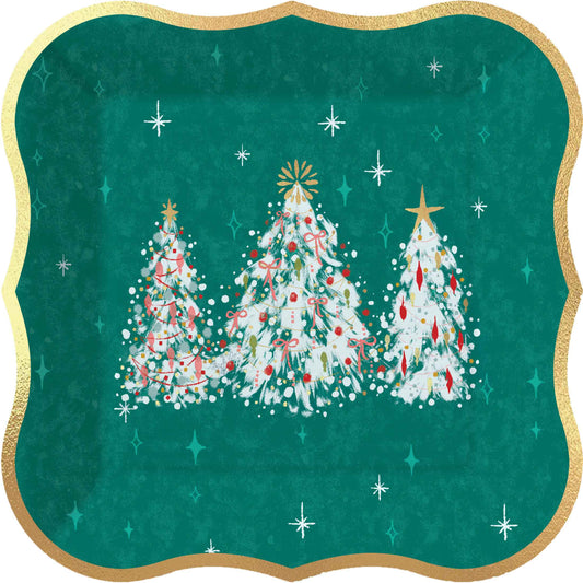 Vintage Tree Paper Dessert Plate