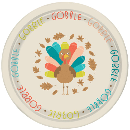 Turkey Feast Fun Paper Dessert Plate