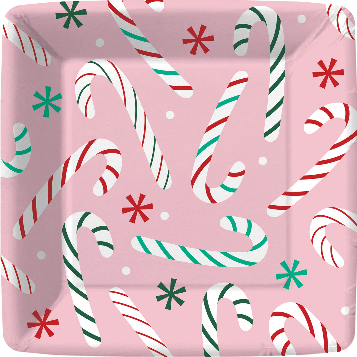 Pink Peppermint Paper Dessert Plate