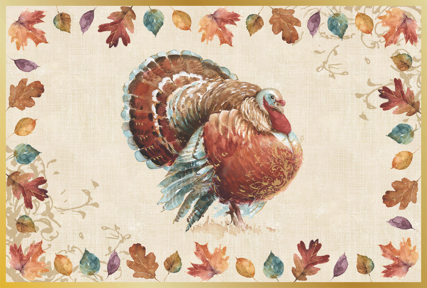 Rustic Turkey Paper Placemat