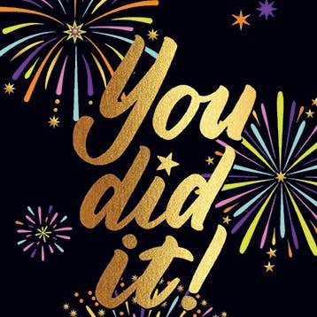 Fireworks Graduation Greeting Card 4.5 X 6.25"