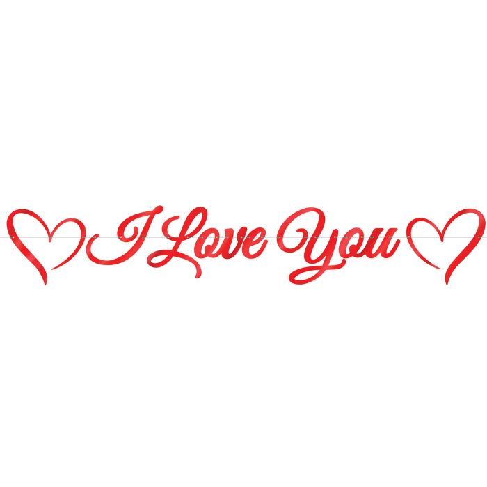 Foil I Love You Streamer/Banner