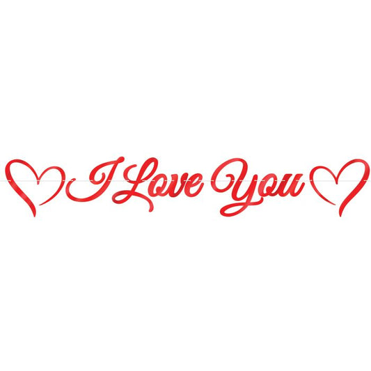 Foil I Love You Streamer/Banner