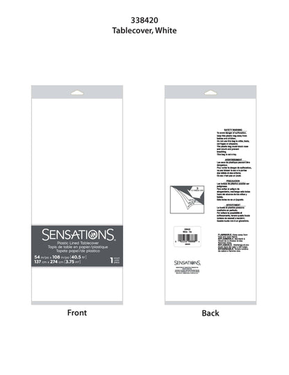 White Tablecover, 54X108" Paper/Poly