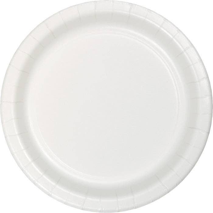 White Paper 6.75 inch Dessert Plates, 24/Pkg