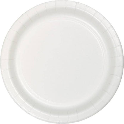 White Paper 6.75 inch Dessert Plates, 24/Pkg