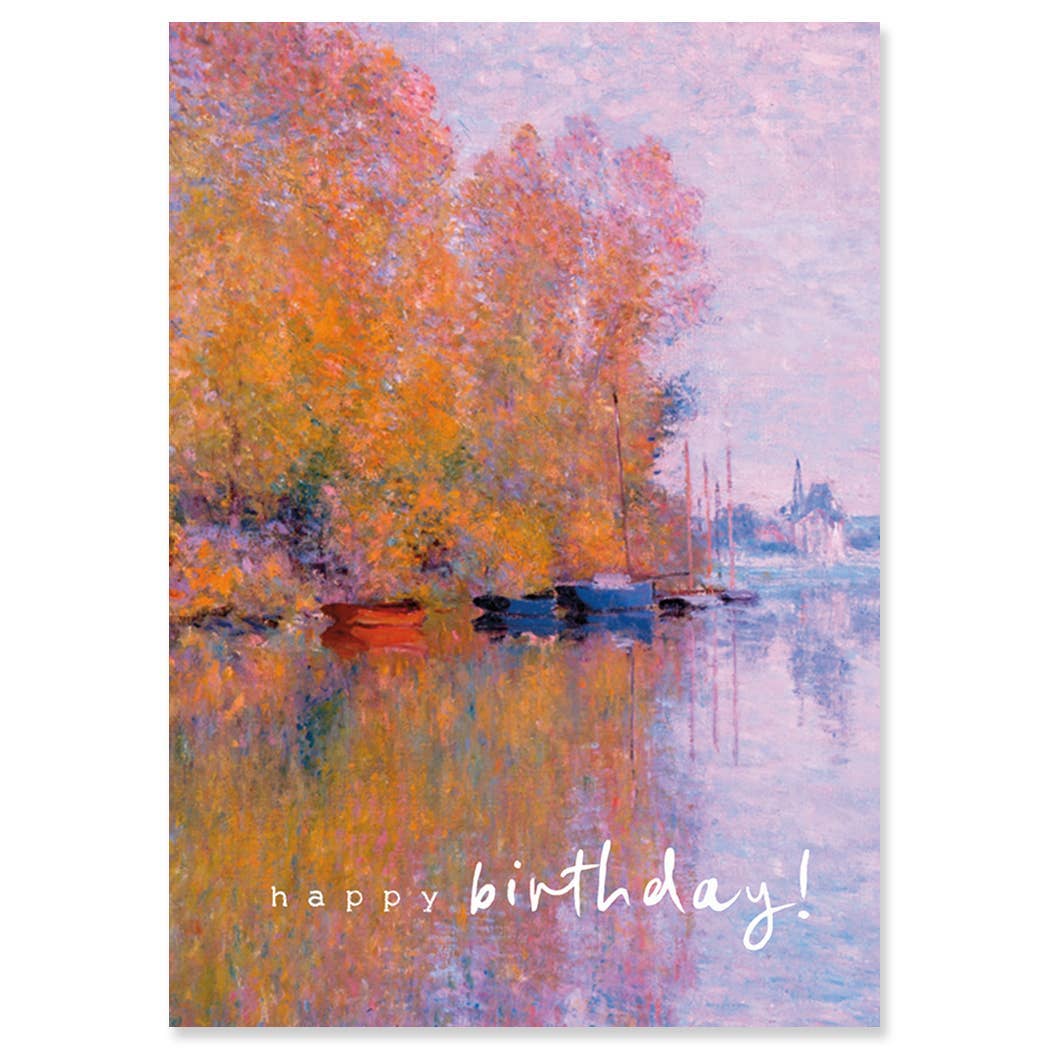 Monet in Autumn Birthday Greeting Card 4.5 X 6.25"