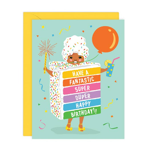 Rainbow Cake Girl | Super Duper Happy Birthday Card