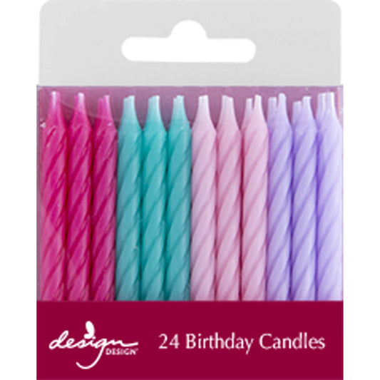 Pink and Teal Mix Twist Stick Candles