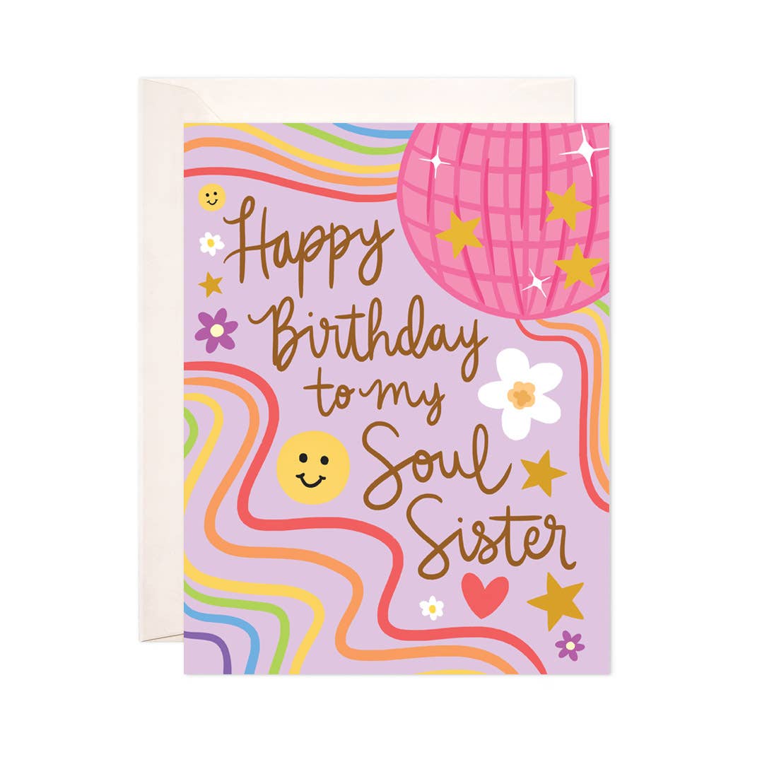 Soul Sister Bday Greeting Card - Trendy Birthday Card