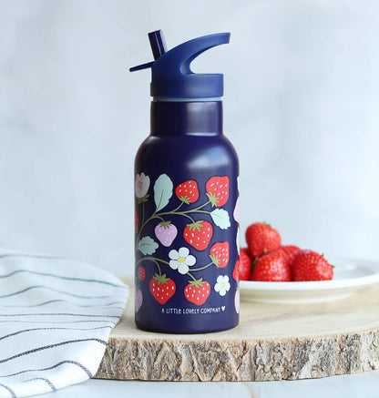 Kids stainless steel drink/ water bottle: Strawberries