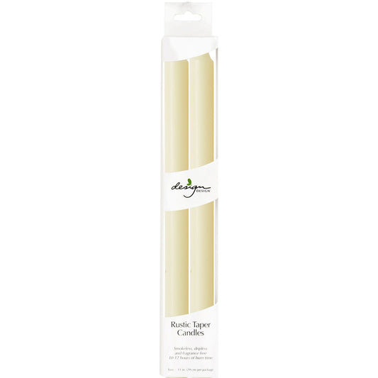 Cream Rustic Taper Candle - 2 Pack