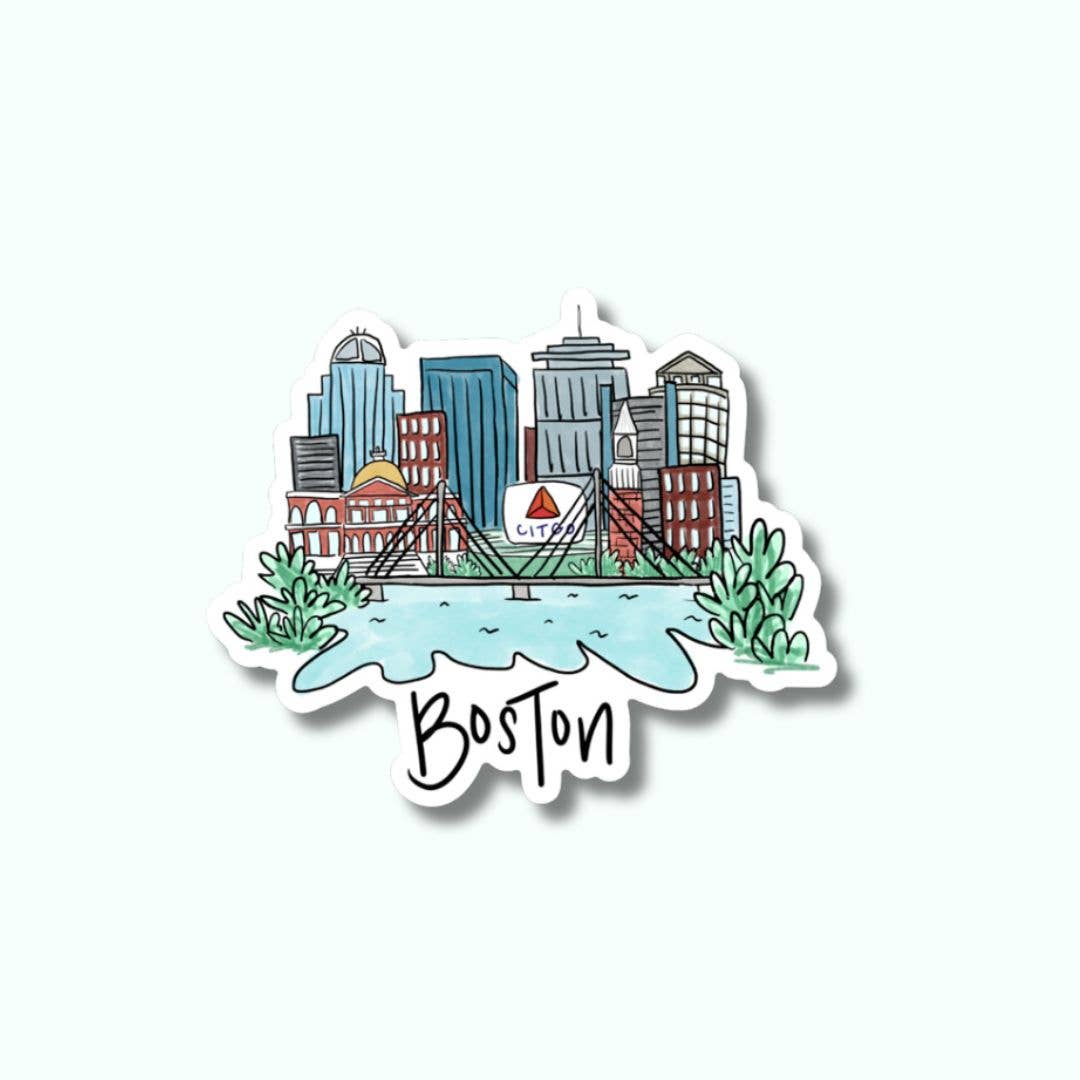 Custom Boston State Sticker Boston Skyline Sticker – Paper Fiesta