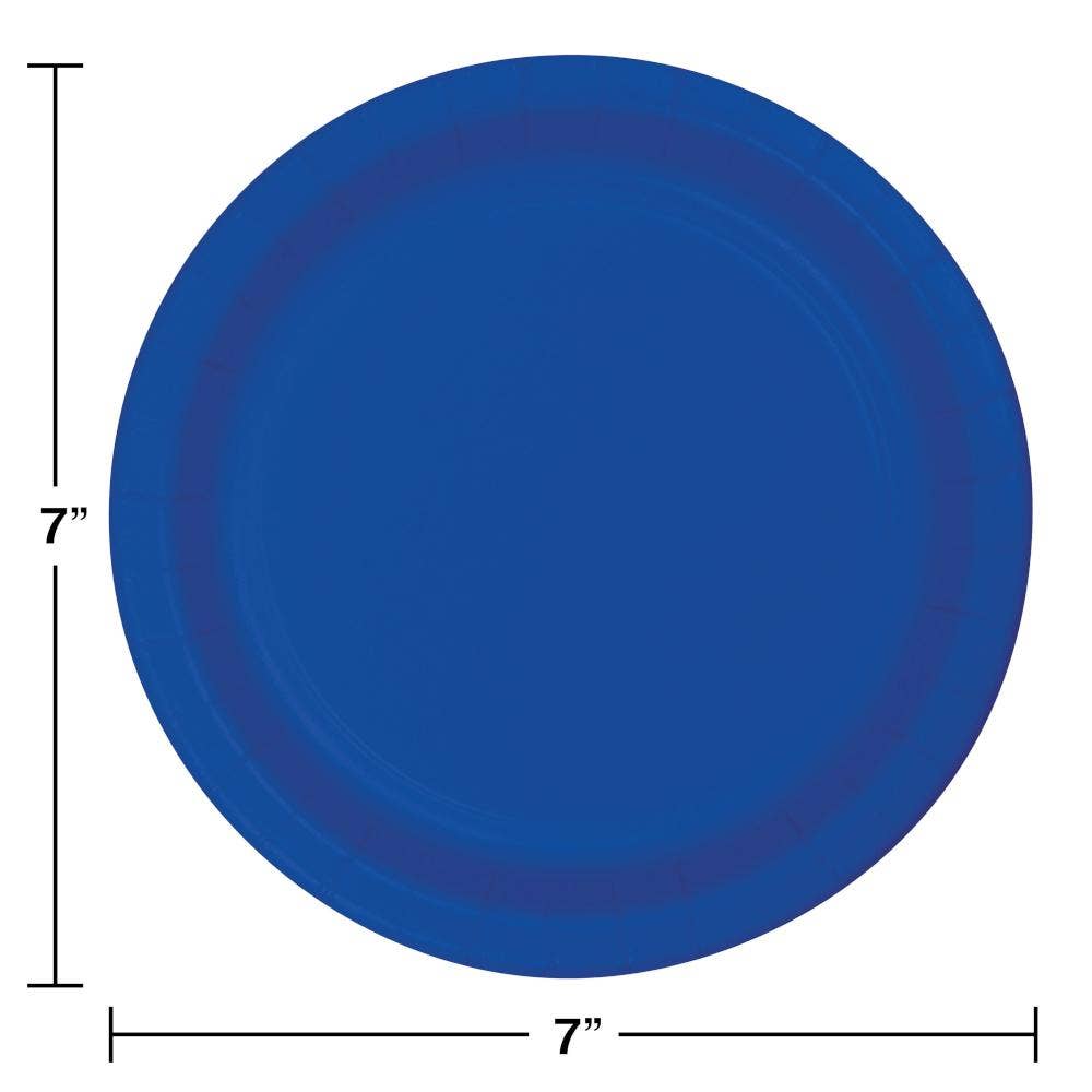 Cobalt Blue Paper 6.75 inch Dessert Plates, 24/Pkg