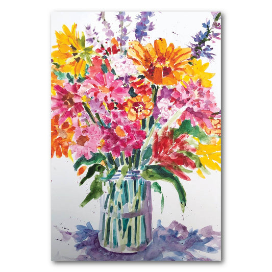 Pink Zinnia Bouquet Notecard Set