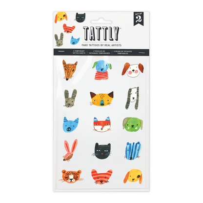Fuzzy Faces Tattoo Sheets