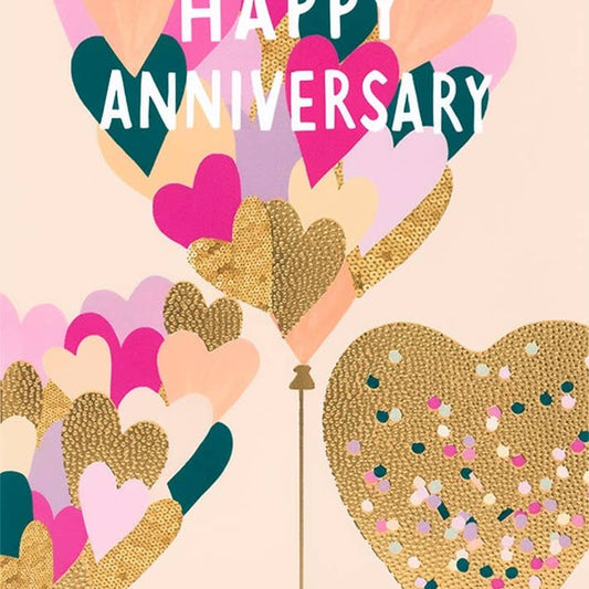 Anniversary Hearts Anniversary Greeting Card 4.625 X 6.563