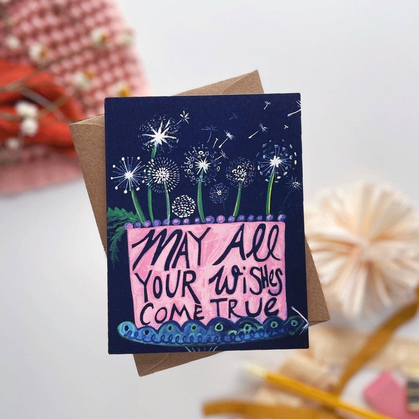 Dandelion Birthday — Birthday Card: Eco-friendly card pocket
