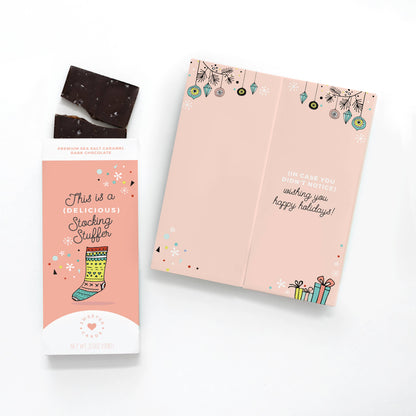 Stocking Stuffer Chocolate Bar + Greeting Card in one!