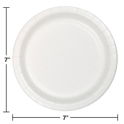White Paper 6.75 inch Dessert Plates, 24/Pkg