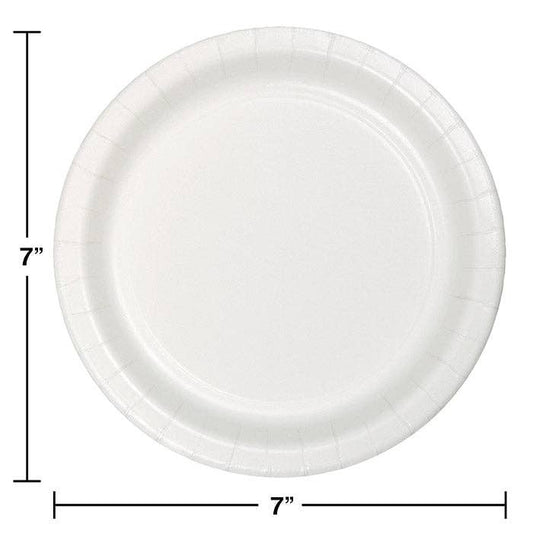 White Paper 6.75 inch Dessert Plates, 24/Pkg