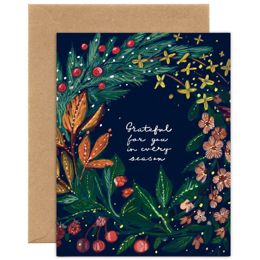 Grateful for You in Every Season — Love, Thank You Card: Eco-friendly card pocket