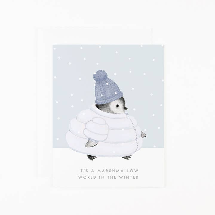 Marshmallow World Penguin Greeting card