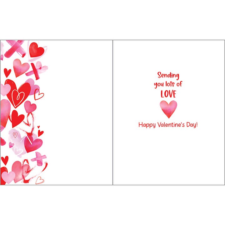 Valentine Greeting Card - Envelope Full of Hearts