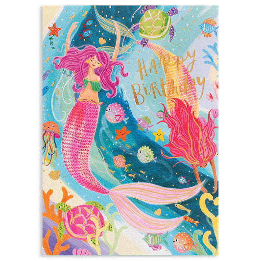 Mermaid Birthday Greeting Card 4.625 X 6.5625"
