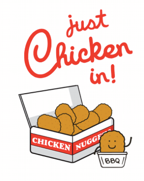 Just Chicken In Camp Greeting Card