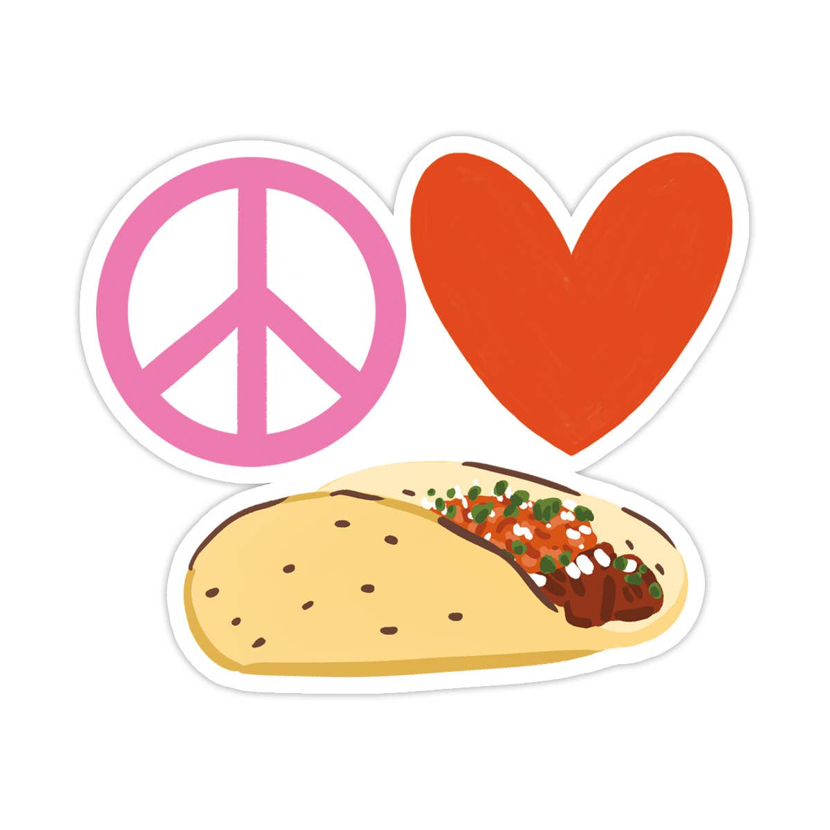 Peace Love Tacos Vinyl Sticker