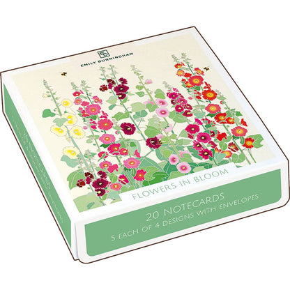 Stationery Box of 20 Cards Sq Flowers Bloom Emily Burningham