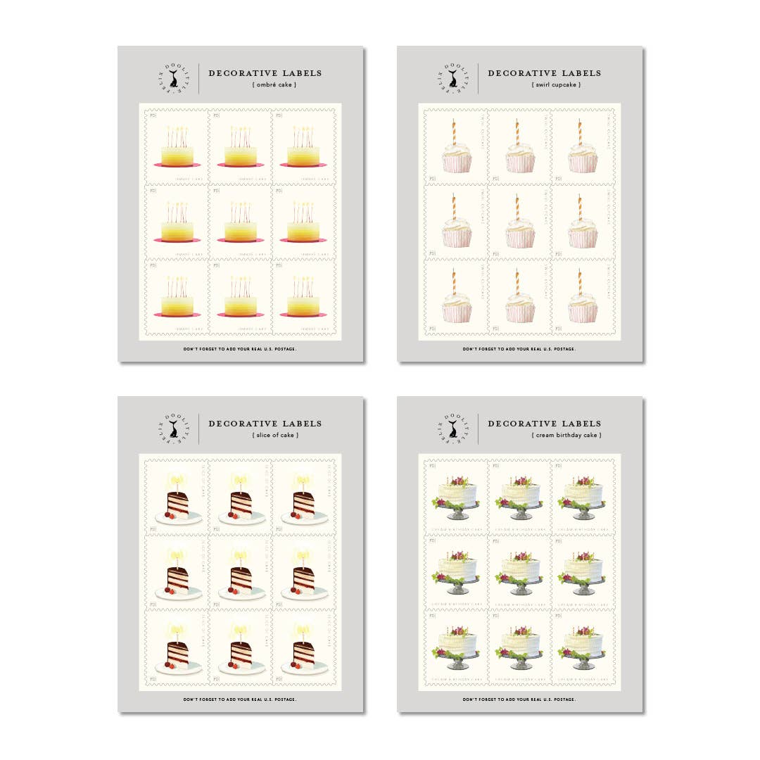 Birthday Cakes - Decorative Labels