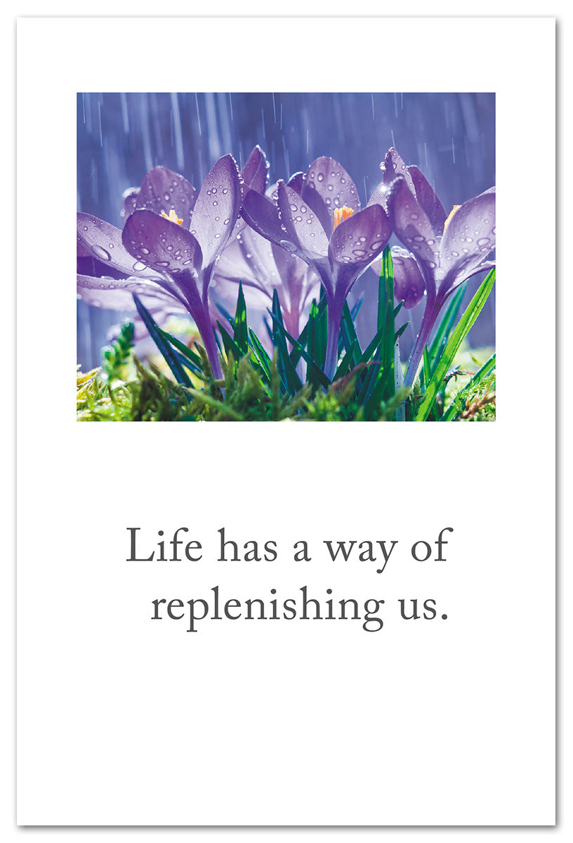 Blue Crocuses in Rain card