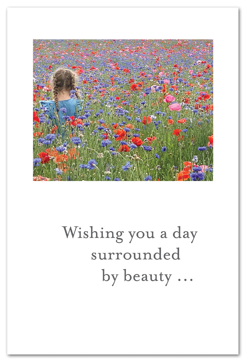 Girl in Poppy Field card