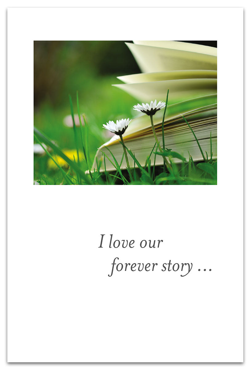 Book with Daisies card