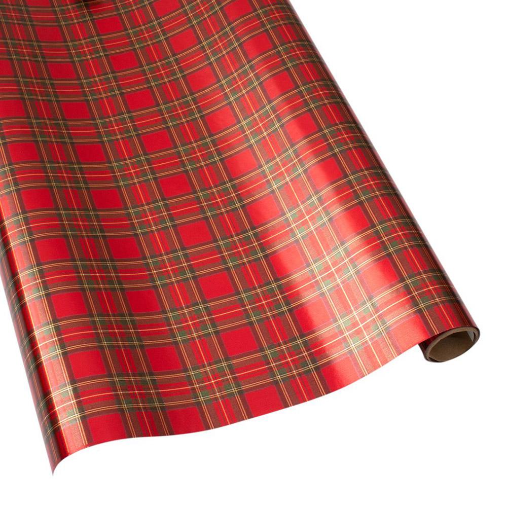 Royal Plaid Foil Gift Wrapping Paper