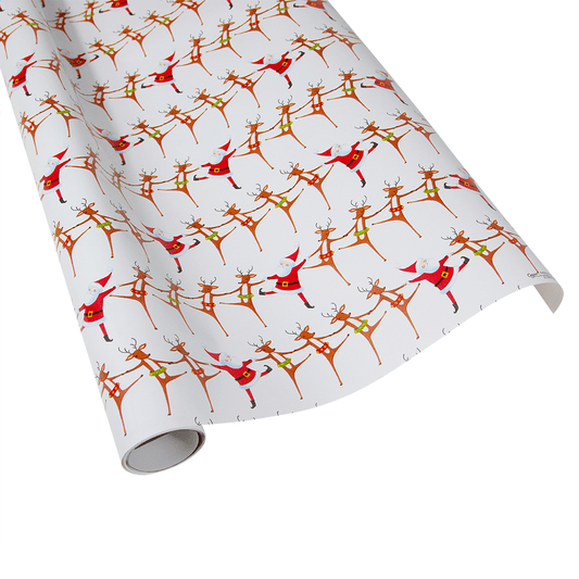 Christmas Can Can Ivory Gift Wrapping Paper - 30" x 8'