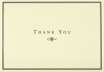 Black And Cream Thank You Notes