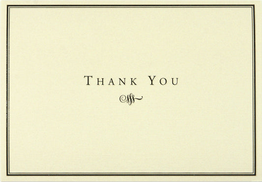 Black And Cream Thank You Notes