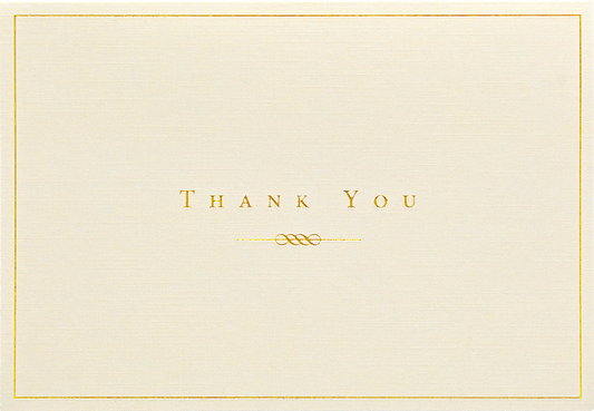 Gold and Cream Thank You Notes