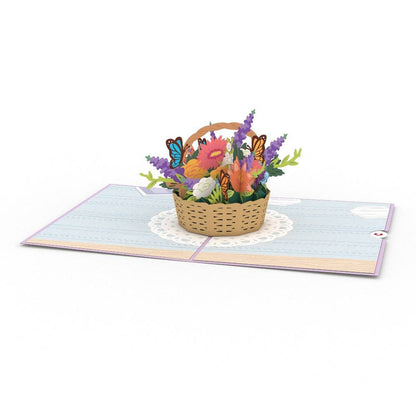 Flower Basket 5''x7'' Card, Pop-Up Cards, Vintage