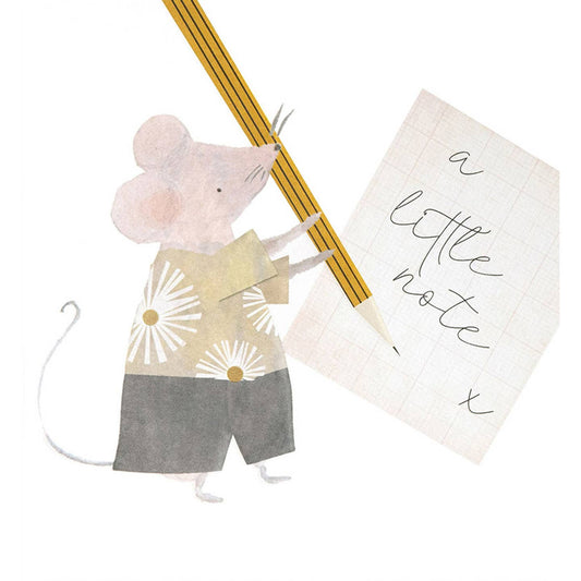 Friendship Mouse with Note Greeting Card