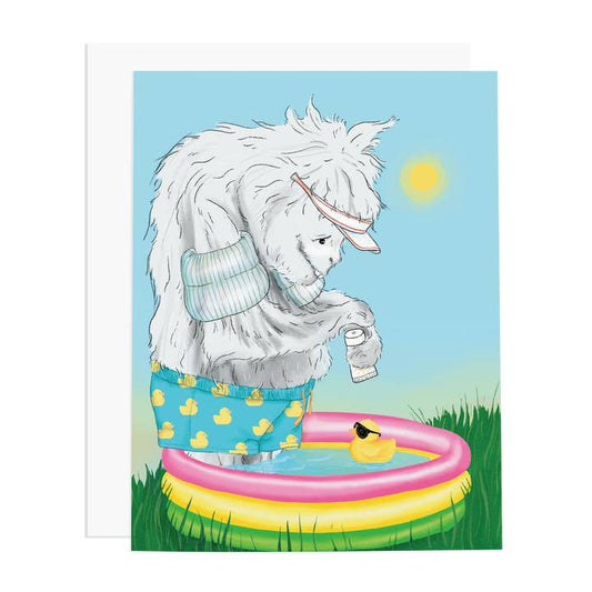 Yeti Pool Party Greeting Card