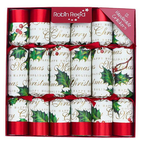 Bows & Berries Handmade English Christmas Crackers, 12 x 10 Inch (Set of 12)